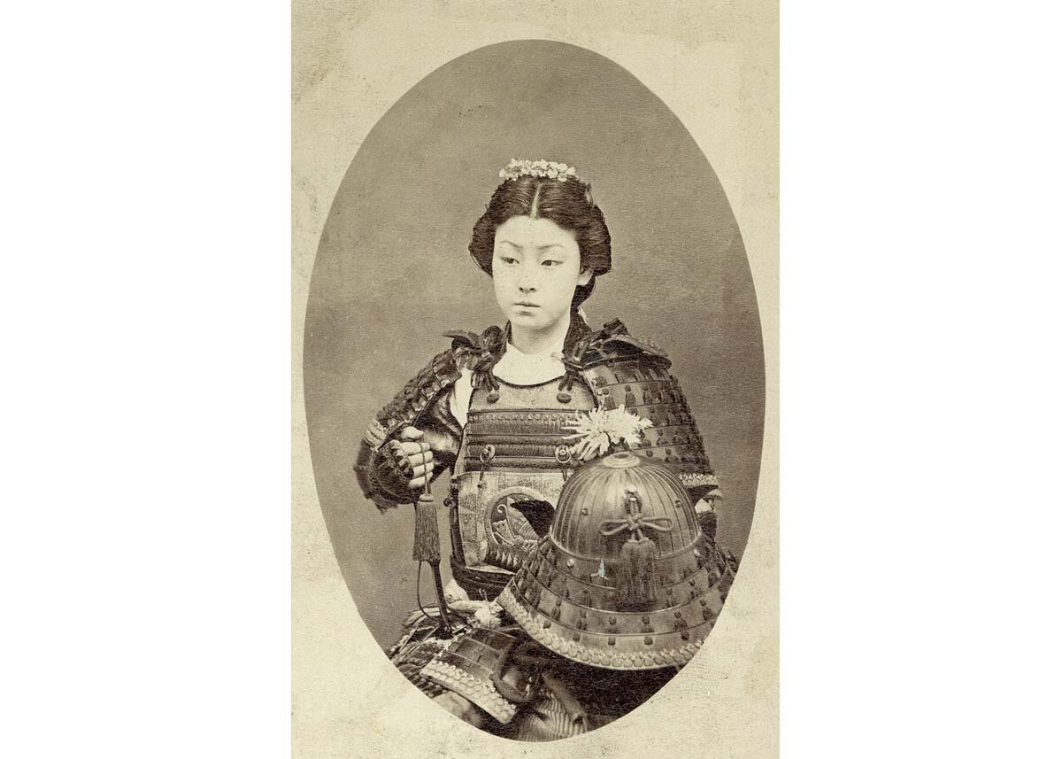 An Actor Posing in Samurai Armor, 1870s