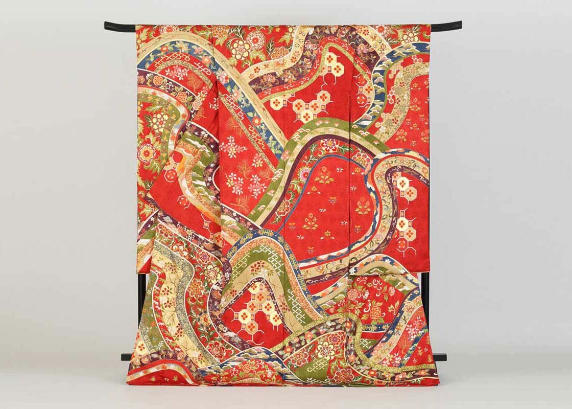 Kyo-Yuzen Silk Kimono by Ritofu