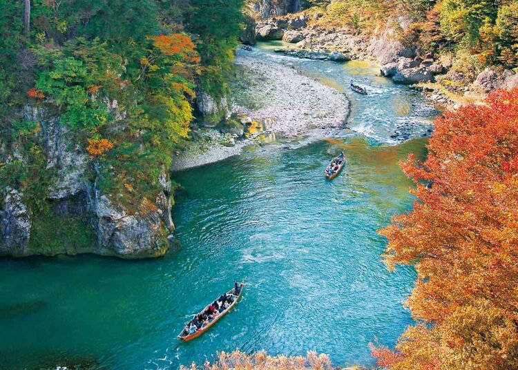 Kinugawa-Fluss in Nikko, Japan