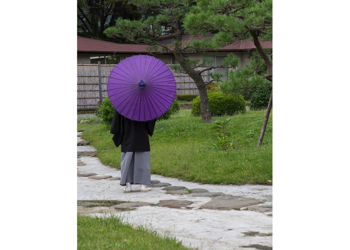 Japanese paper umbrella WAGASA purple handcraft bamboo-frame from japan 