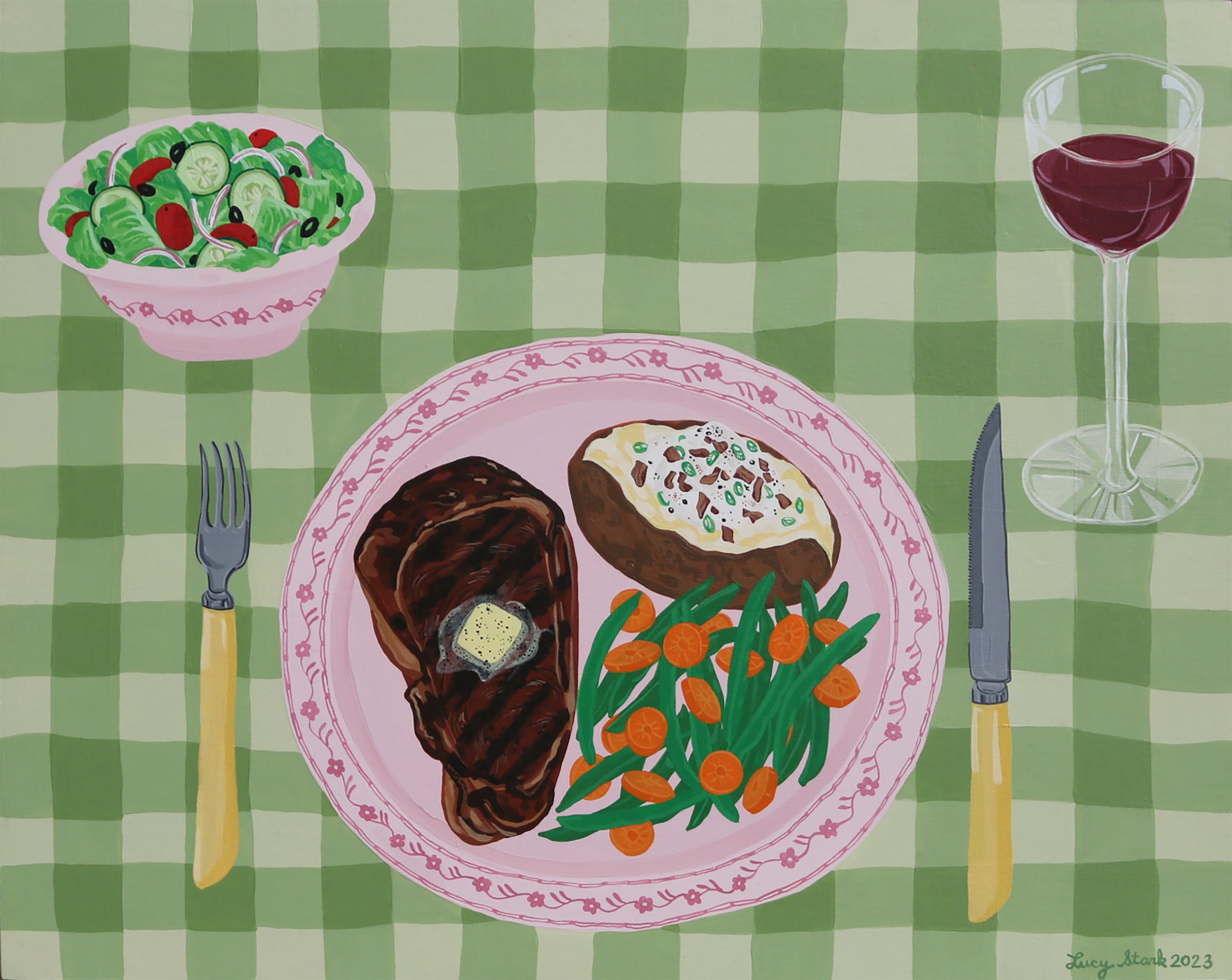 Steak Dinner with Side Salad, 2023