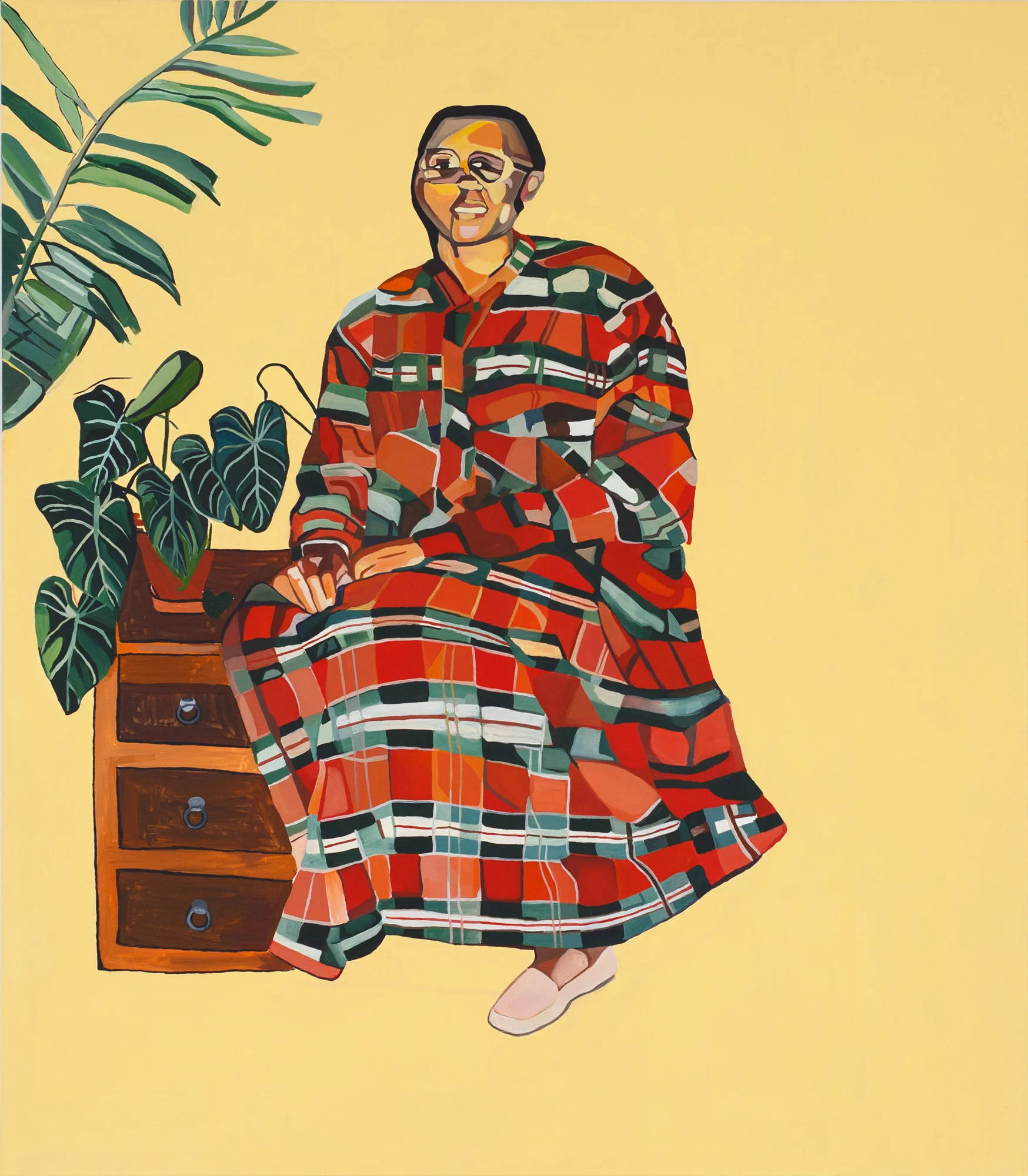 Woman in Red, 2019, Oil on canvas, 140 x 160 cm