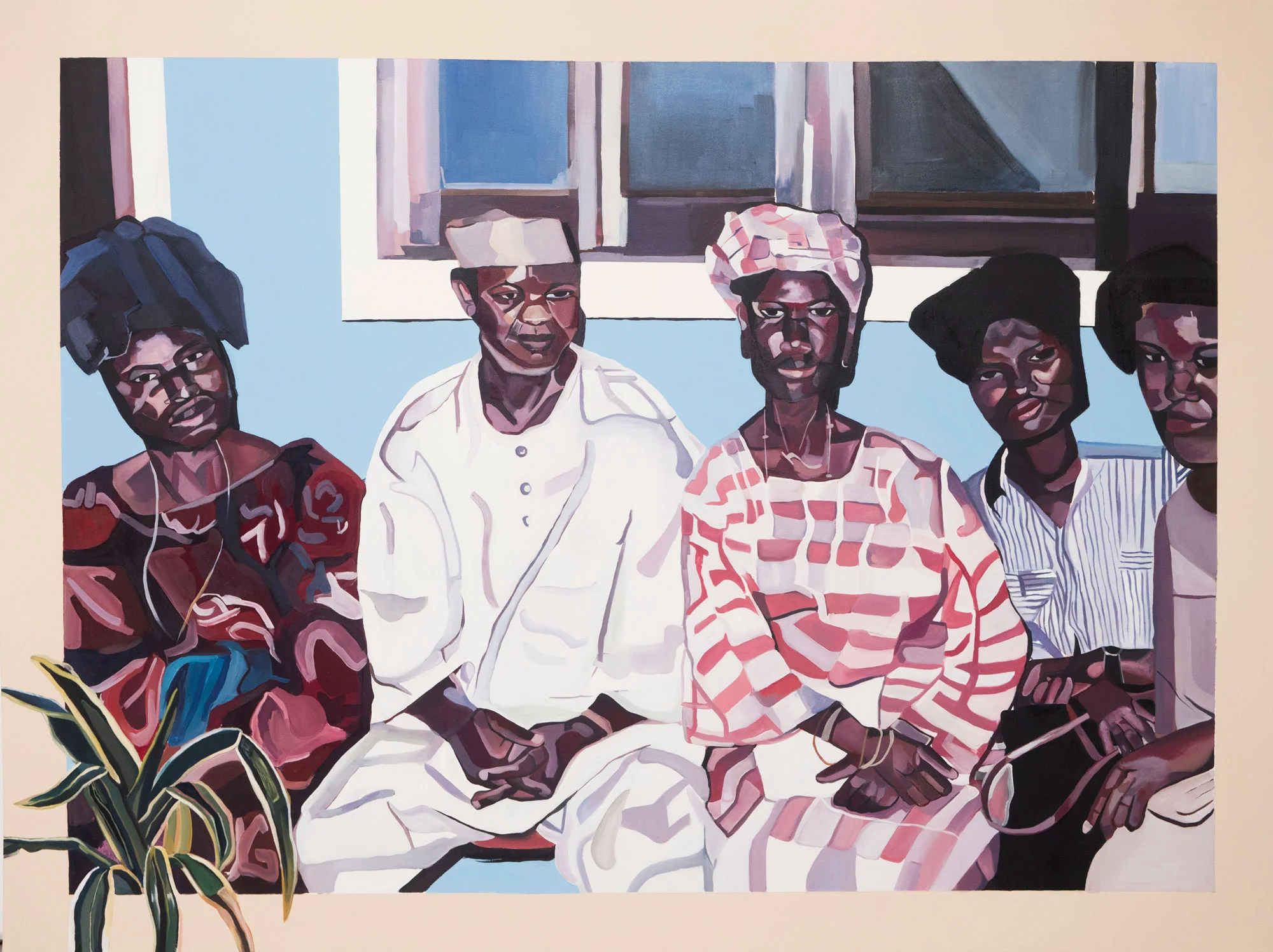 The Elders, 2018, Oil and household paint on canvas , 45 x 195 cm