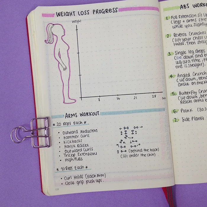 August Bullet Journal Set Up - weight loss graph.jpg