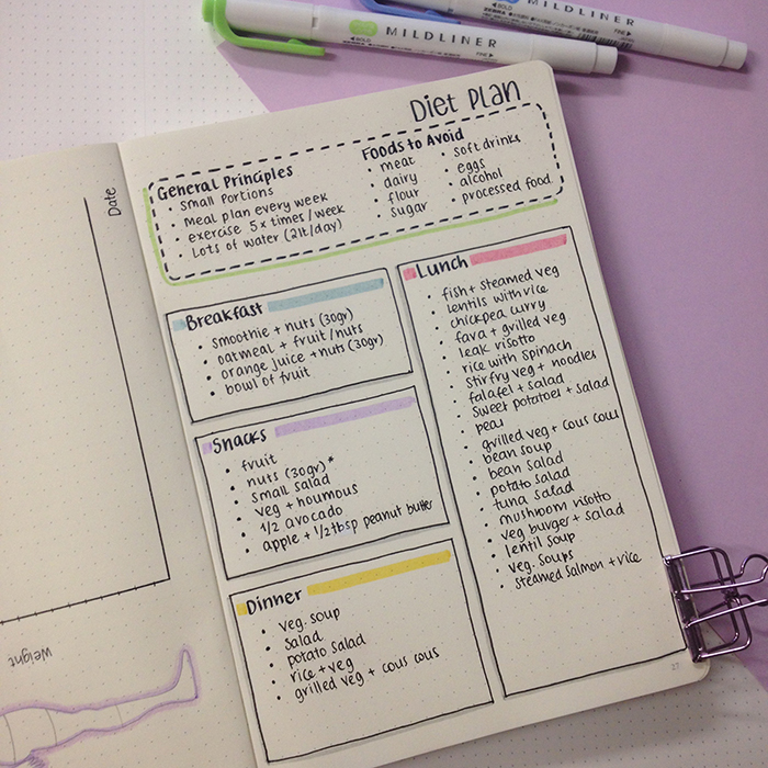 August Bullet Journal Set Up - diet.jpg