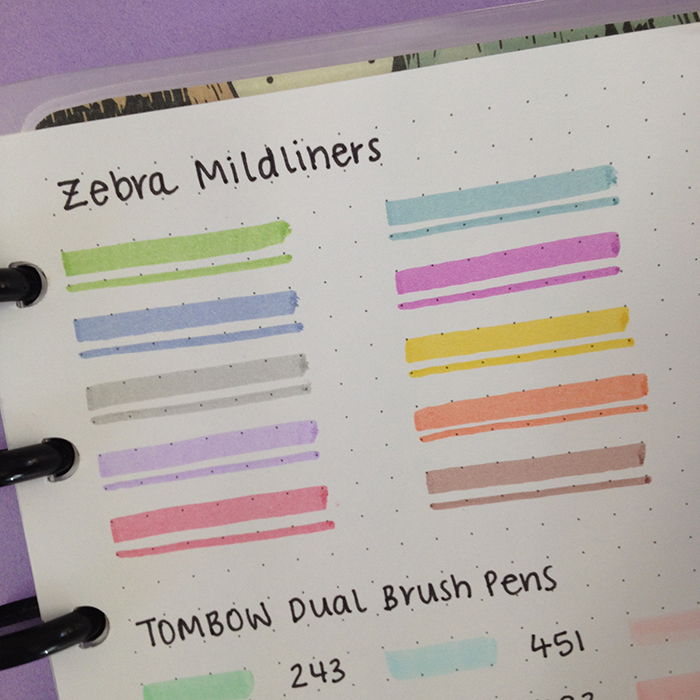 Zebra Mildliners Swatches - Janes Agenda.jpg