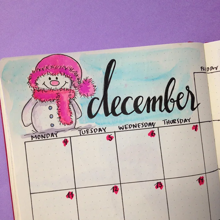 Plan With Me: December 2017 set up in my Bullet Journal - Monthly Spread