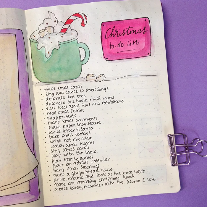 6 Christmas Spreads for your Bullet Journal - Christmas To Do List