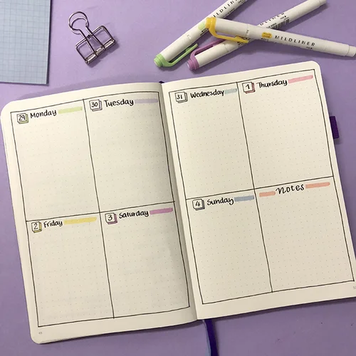 Plan With Me: My February Set Up in my Bullet Journal Square Lime Designs