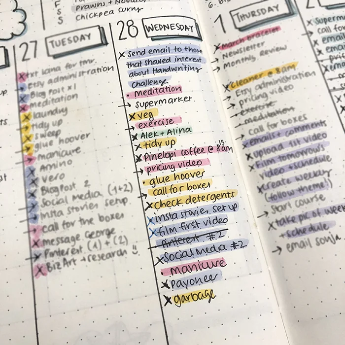 How to Colour Code your To-Do List in your Bullet Journal