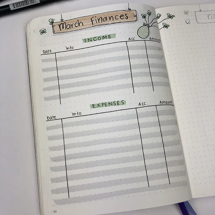 April Finances bullet journal setup.jpg