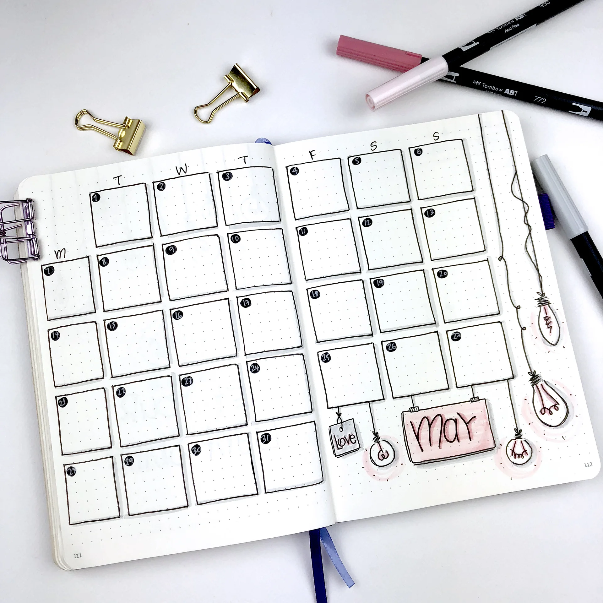 Plan With Me - May 2018 - Bullet Journal Setup - Monthly Spread
