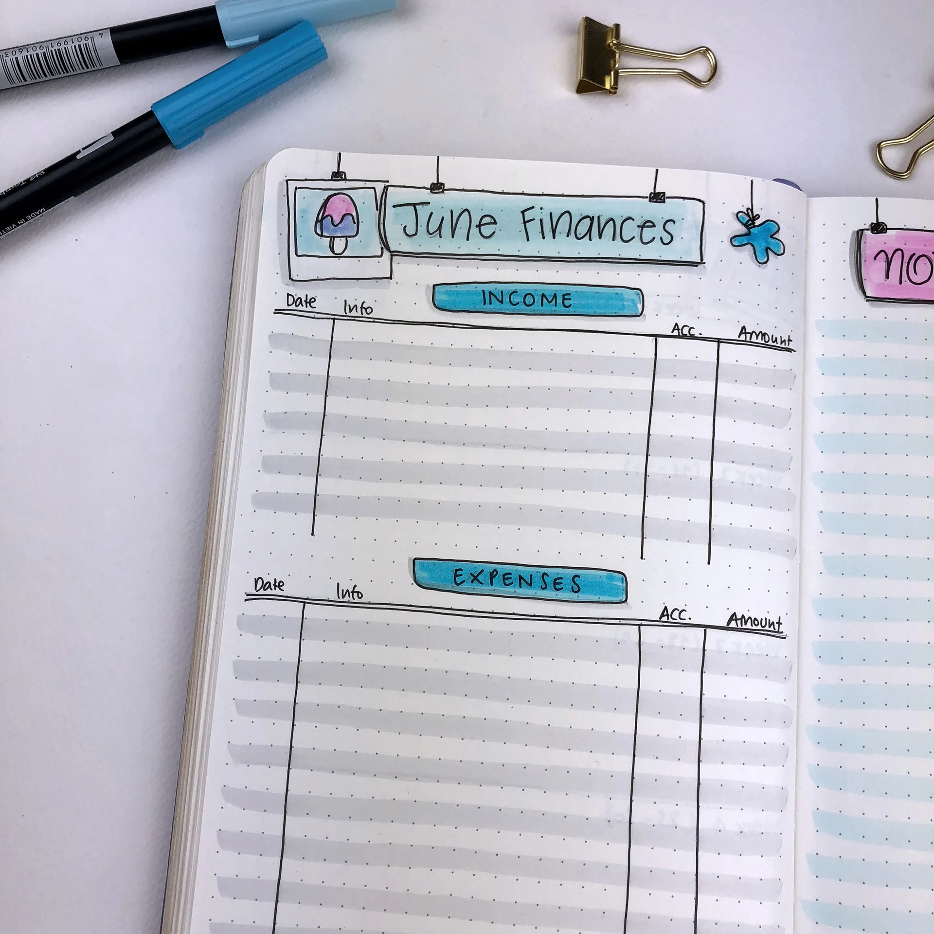 June 2018 Bullet Journal Setup - www.christina77star.net