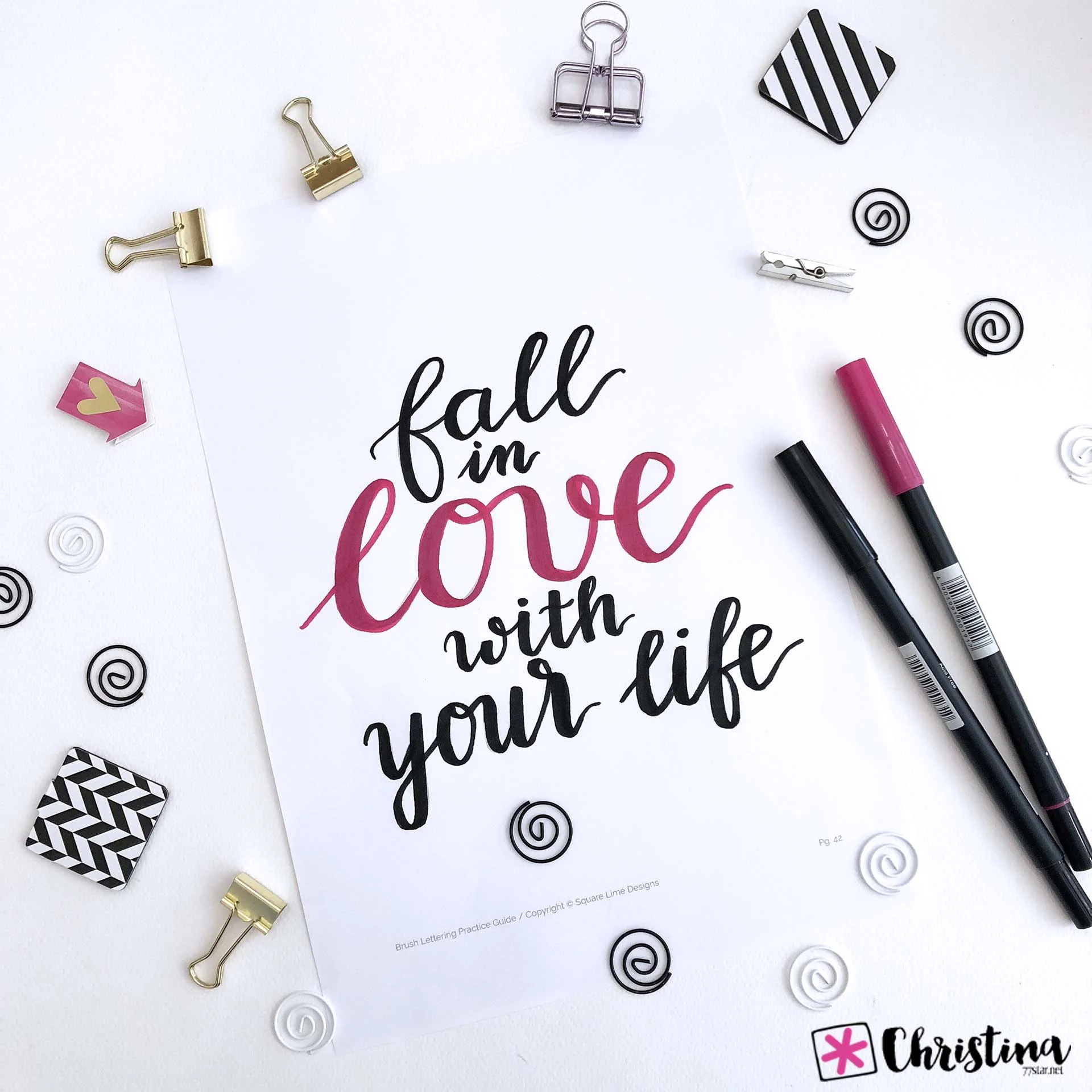 Brush Lettering For Beginners - The Basic Tools and Techniques - www.christina77star.net