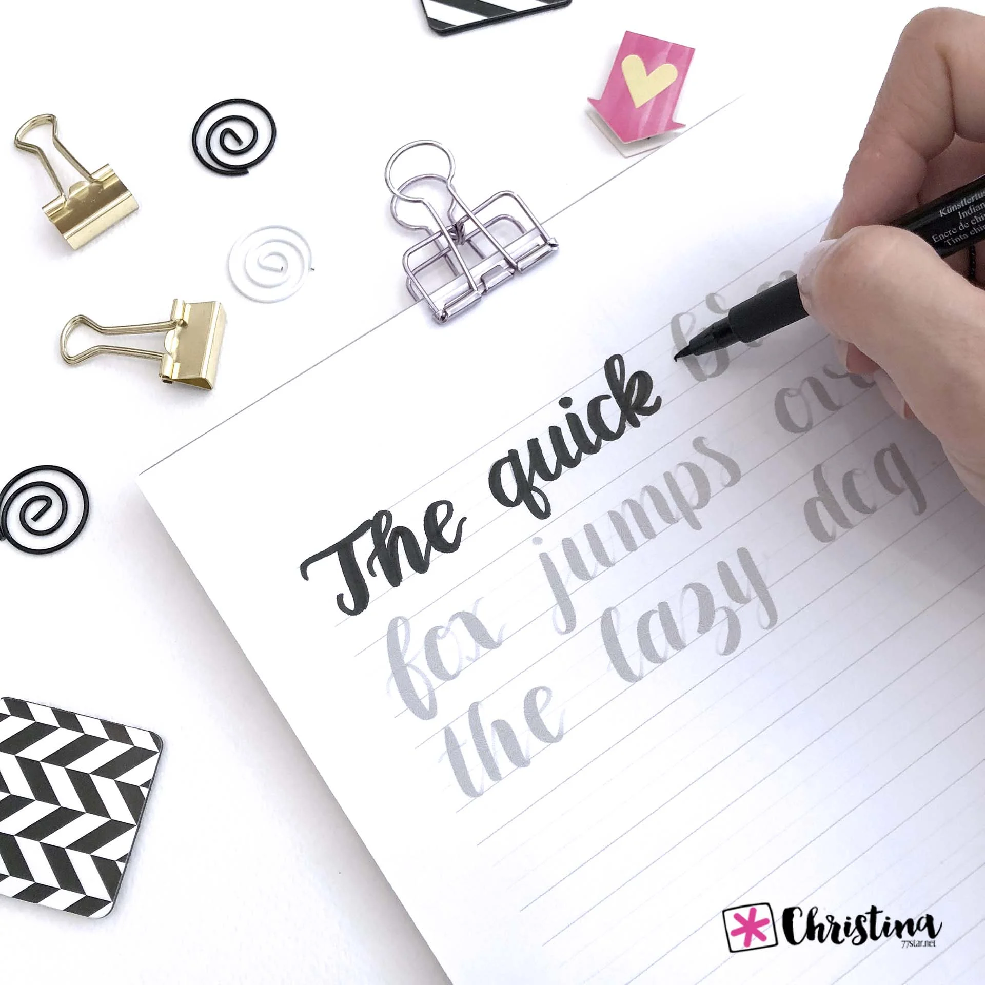 Brush Lettering For Beginners - The Basic Tools and Techniques - www.christina77star.net