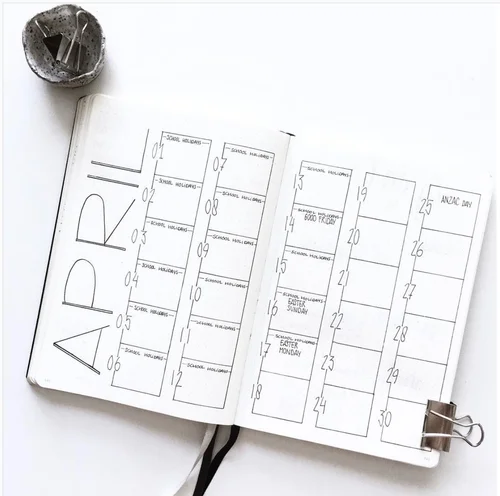 20 Monthly Spread Layouts for your Bullet Journal - Ideas and ...