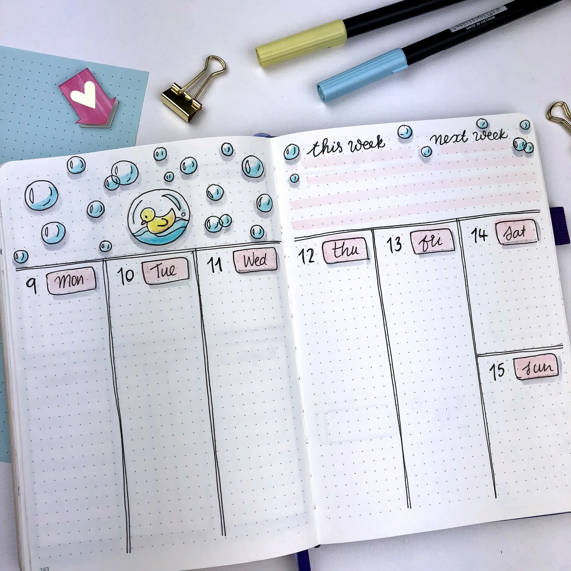 Bullet Journal Ideas: 3 Weekly Spread Layouts for July 2018