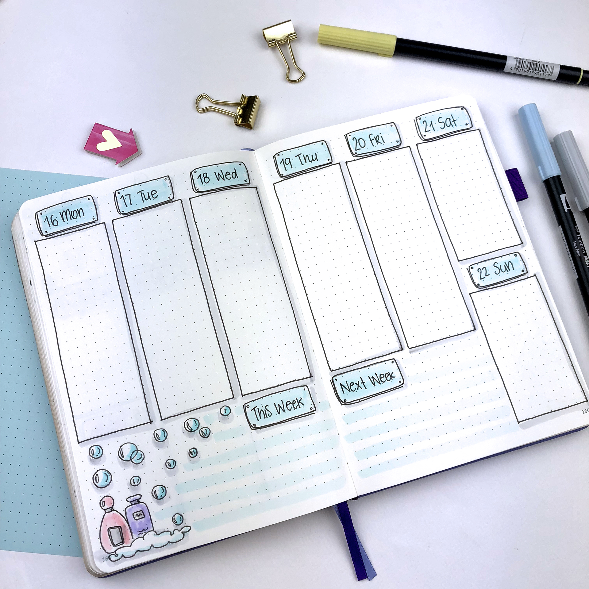 Bullet Journal Ideas: 5 Weekly Spread Layouts for July 2018 — Square ...