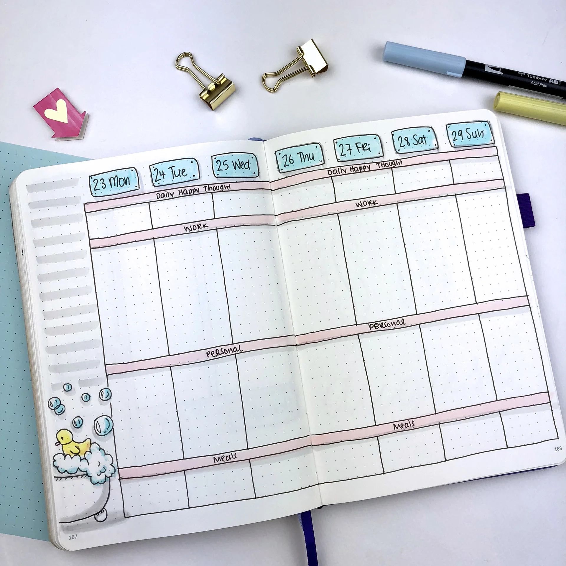 Bullet Journal Ideas: 3 Weekly Spread Layouts for July 2018