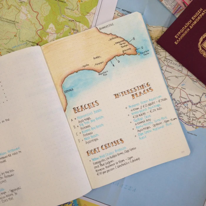 Going on Vacation with your bullet journal - planning