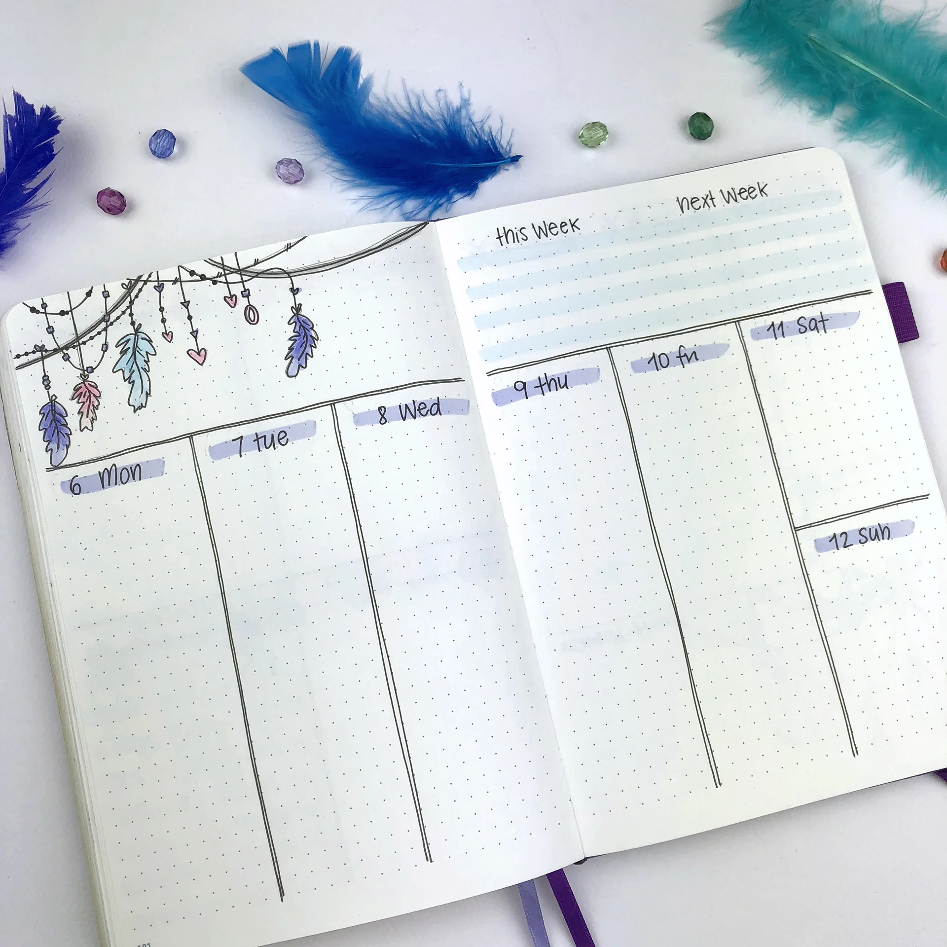 Bullet Journal Ideas: 3 Weekly Spread Layouts for August 2018