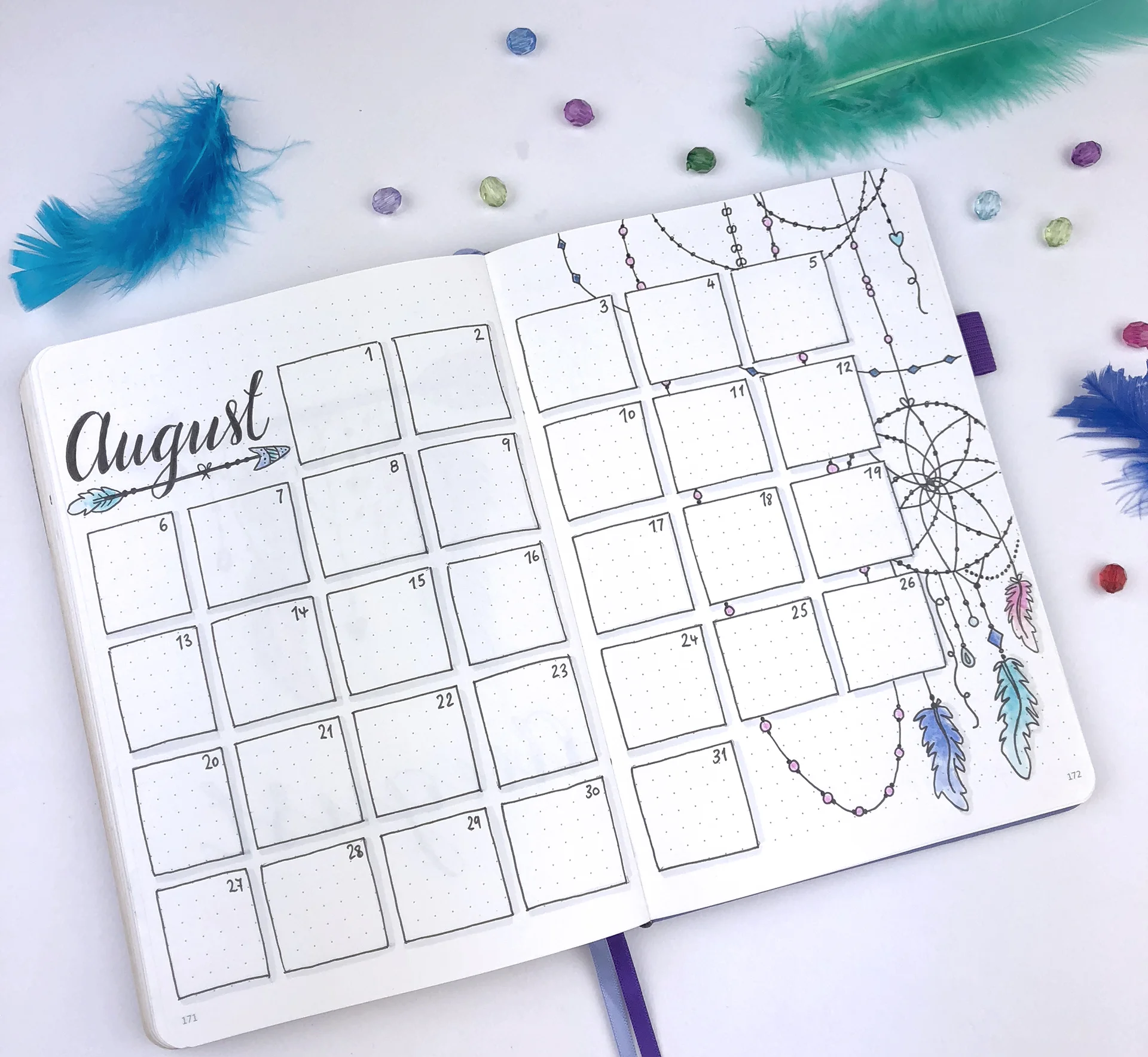 Plan With Me - My August Set Up in my Bullet Journal + Video