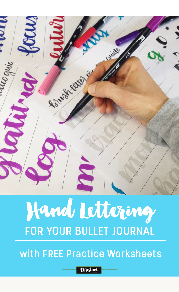 Collaboration: Free Brush Letter Practice Guide for your Bullet Journal