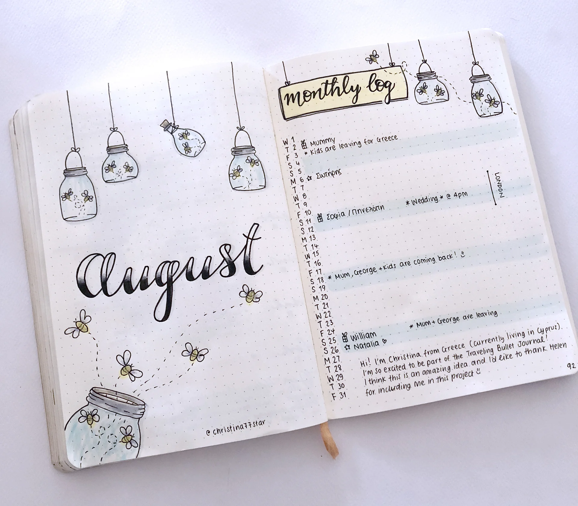 Traveling Bullet Journal - www.christina77star.net