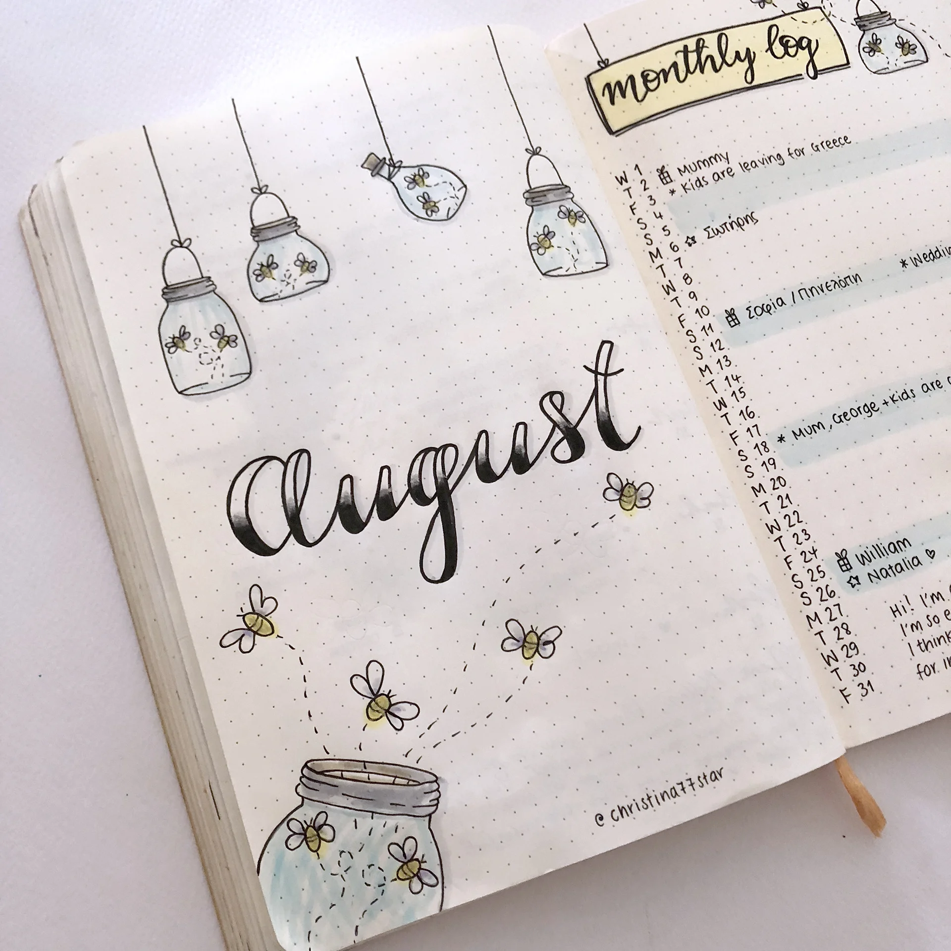 Traveling Bullet Journal - www.christina77star.net