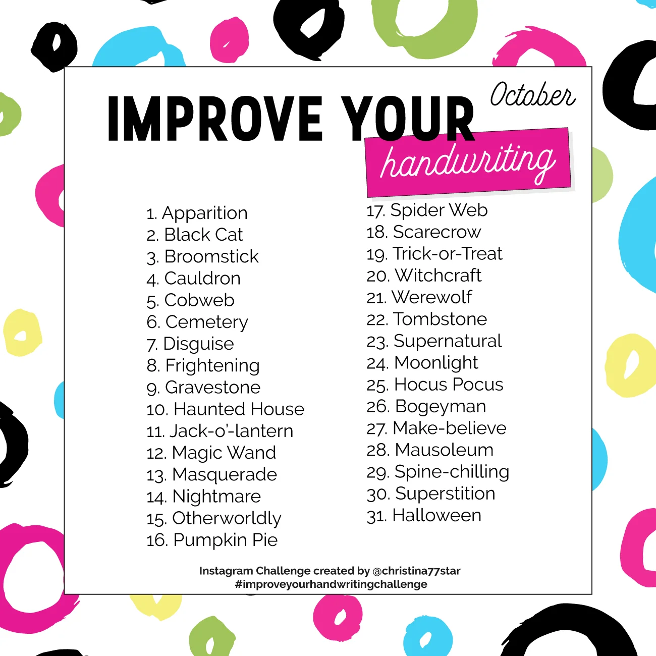Improve Your Handwriting Challenge