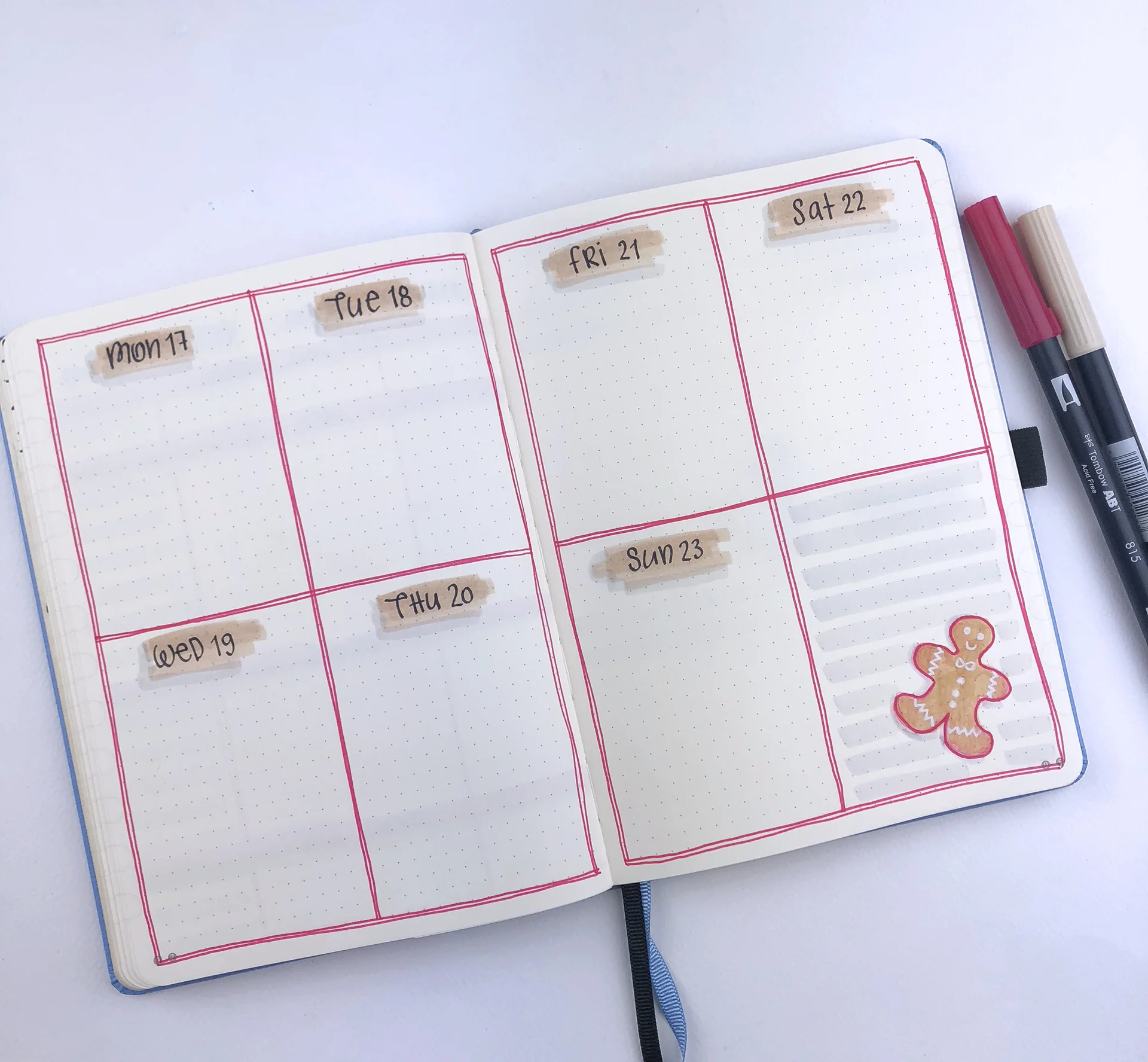 Bullet Journal Weekly Spread Ideas for December 2018