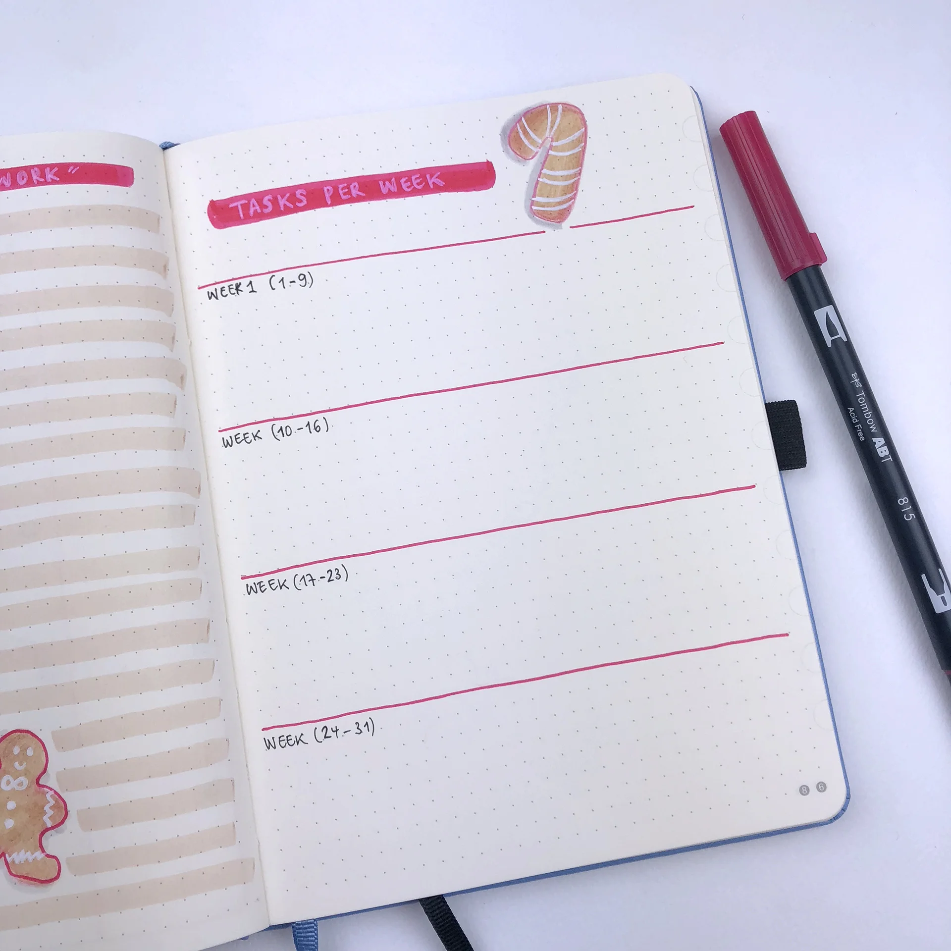 Tasks Per Week - Bullet Journal Plan With Me - December 2018