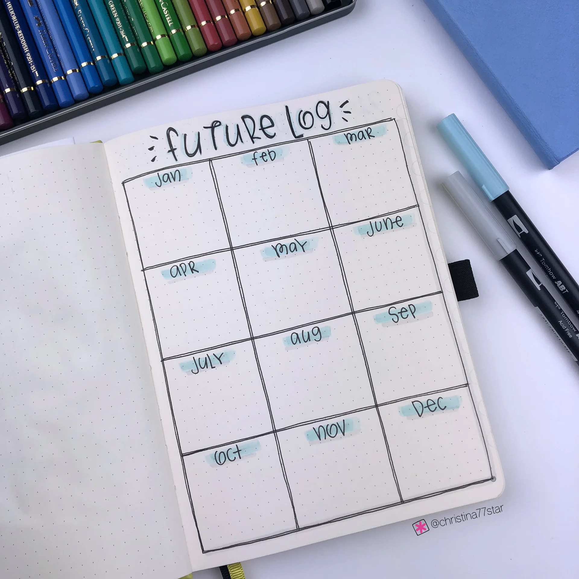 2019 bullet journal setup - Future Log - www.christina77star.net