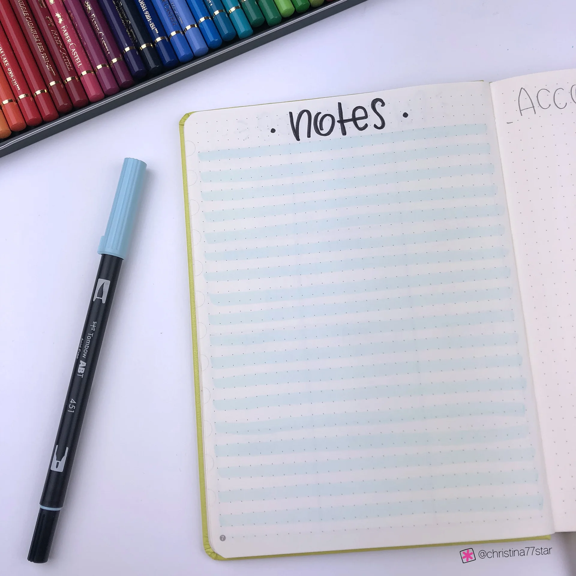2019 bullet journal setup - Notes Page - www.christina77star.net