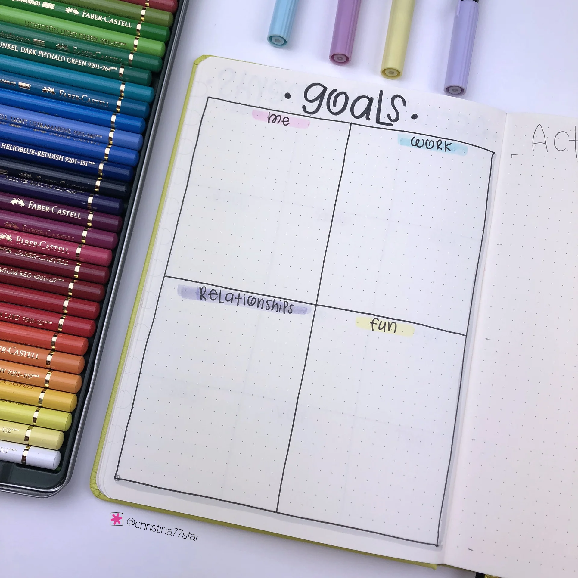 2019 bullet journal setup - Goals - www.christina77star.net