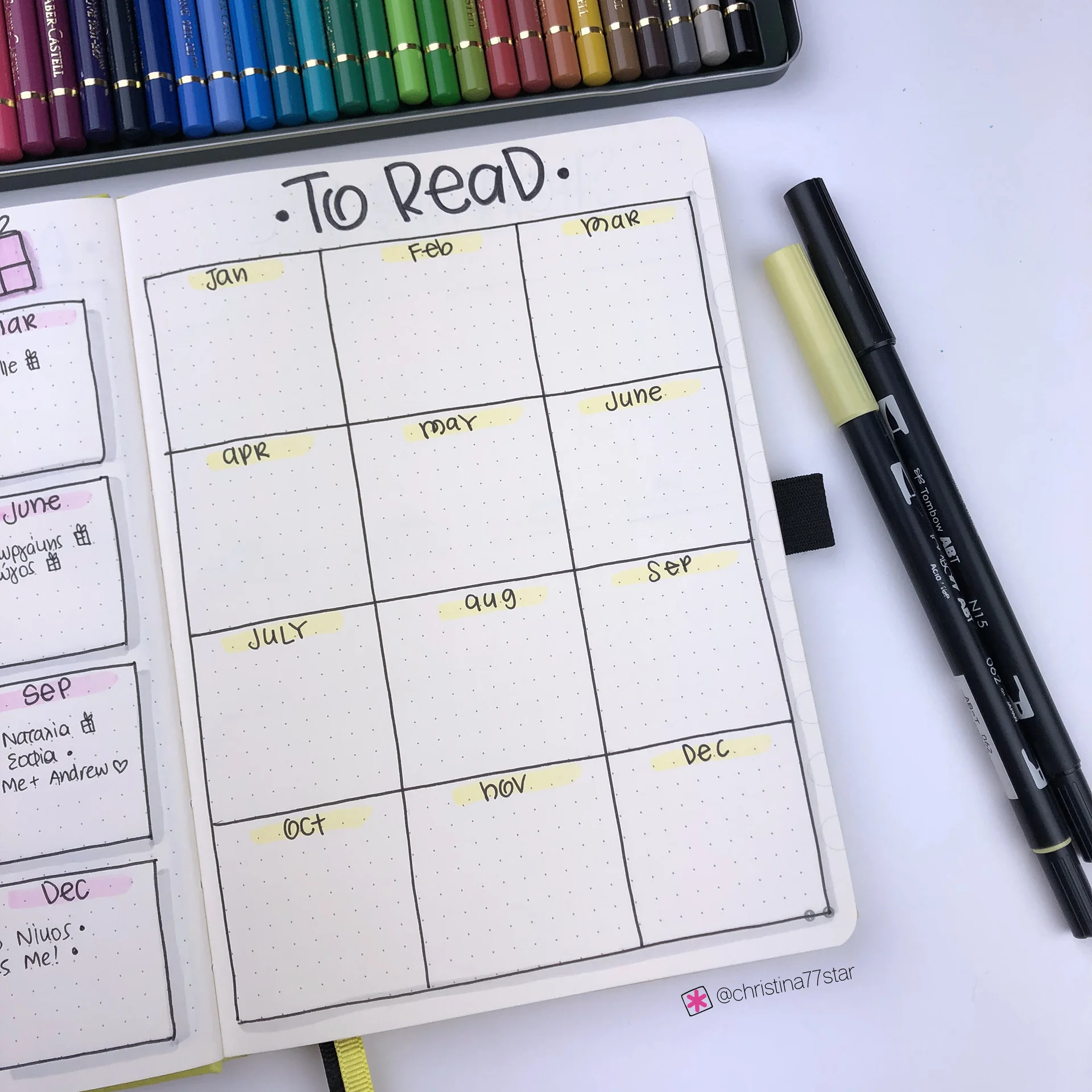 2019 bullet journal setup - Reading List - www.christina77star.net