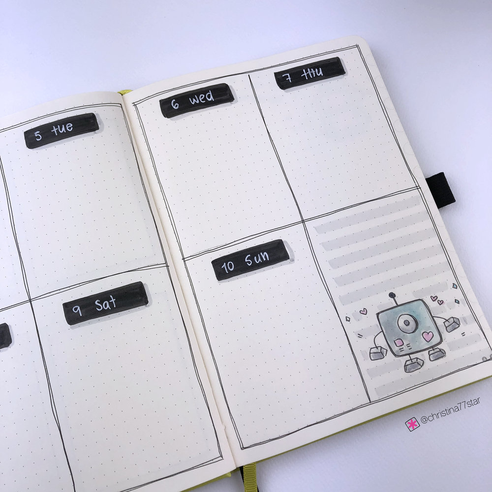 Bullet Journal Ideas: 4 Weekly Spread Layouts for February 2019 ...