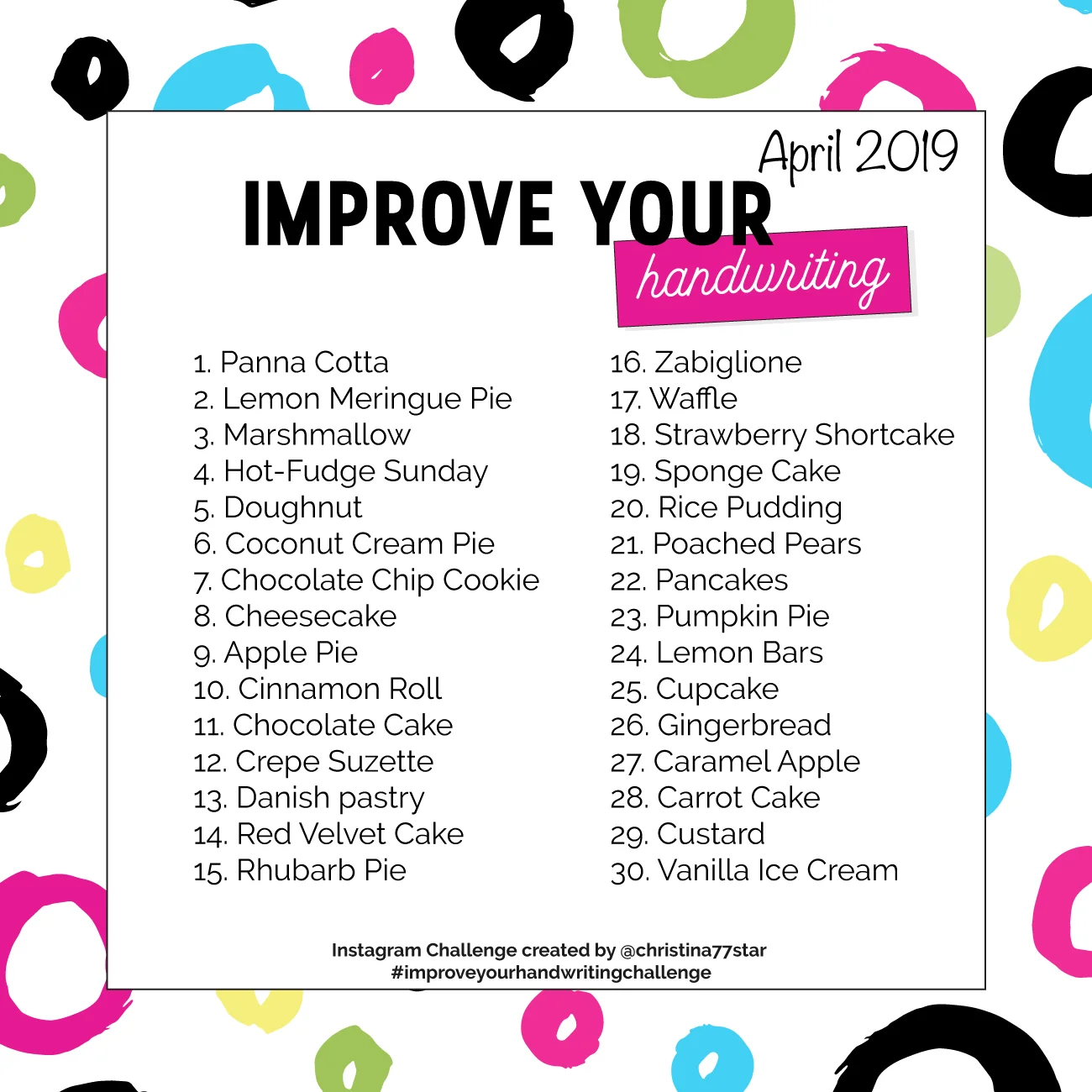 Improve Your Handwriting Challenge - April 2019 | christina77star