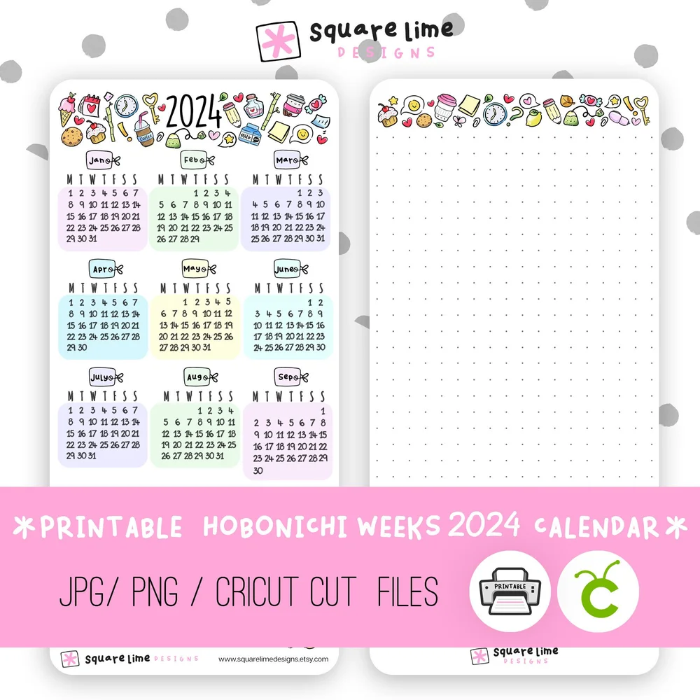 2024-calendar-for-your-hobonichi-weeks-planner-2-sticker-sheets-printable-sticker-page-square-lime-designs