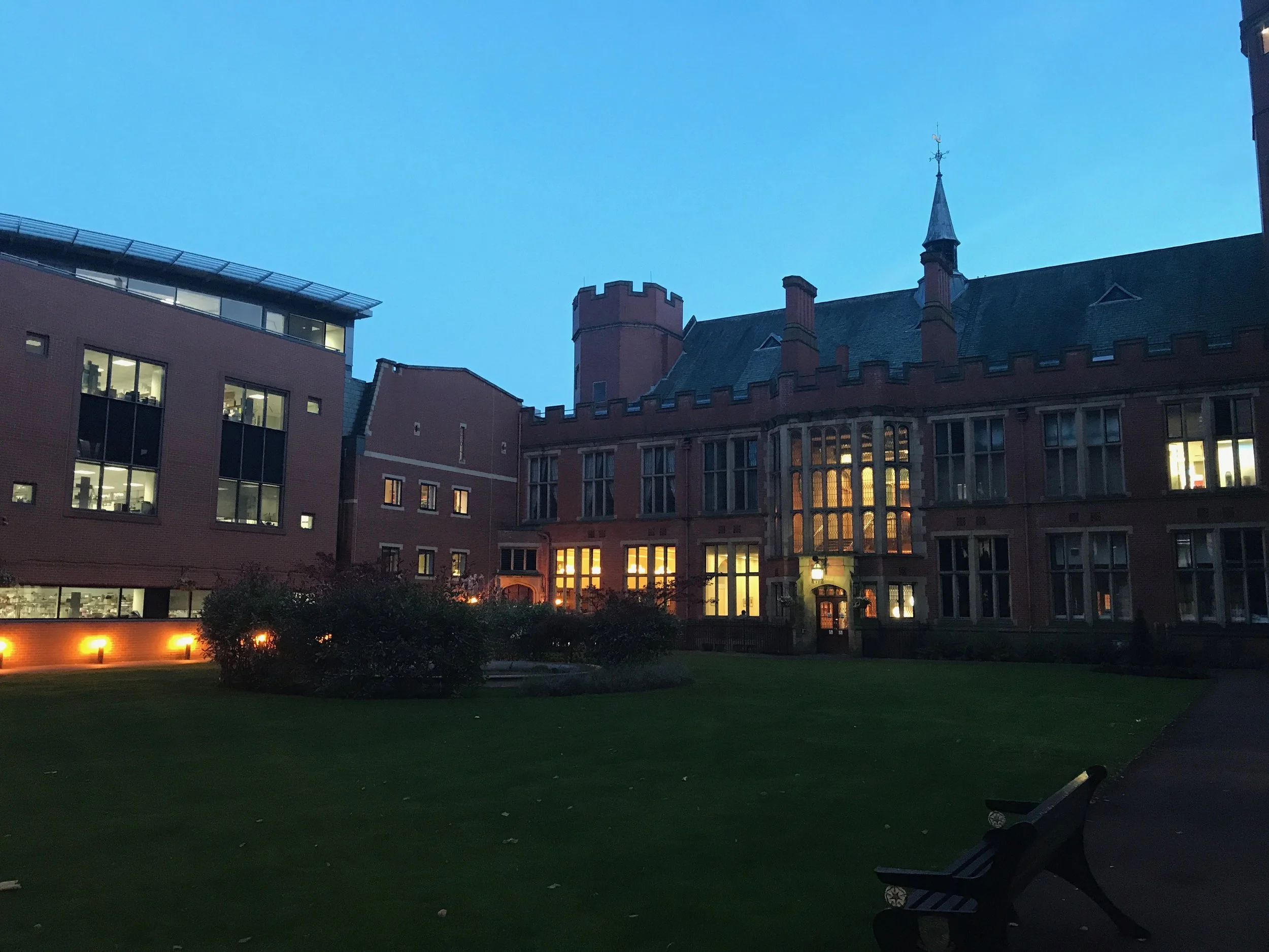 Firth Court at dusk