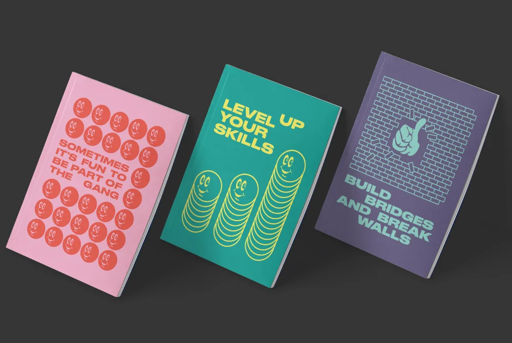 We created a range of notebooks to gave to freelancers who attended the community meetings, talks and skill sharing sessions.
