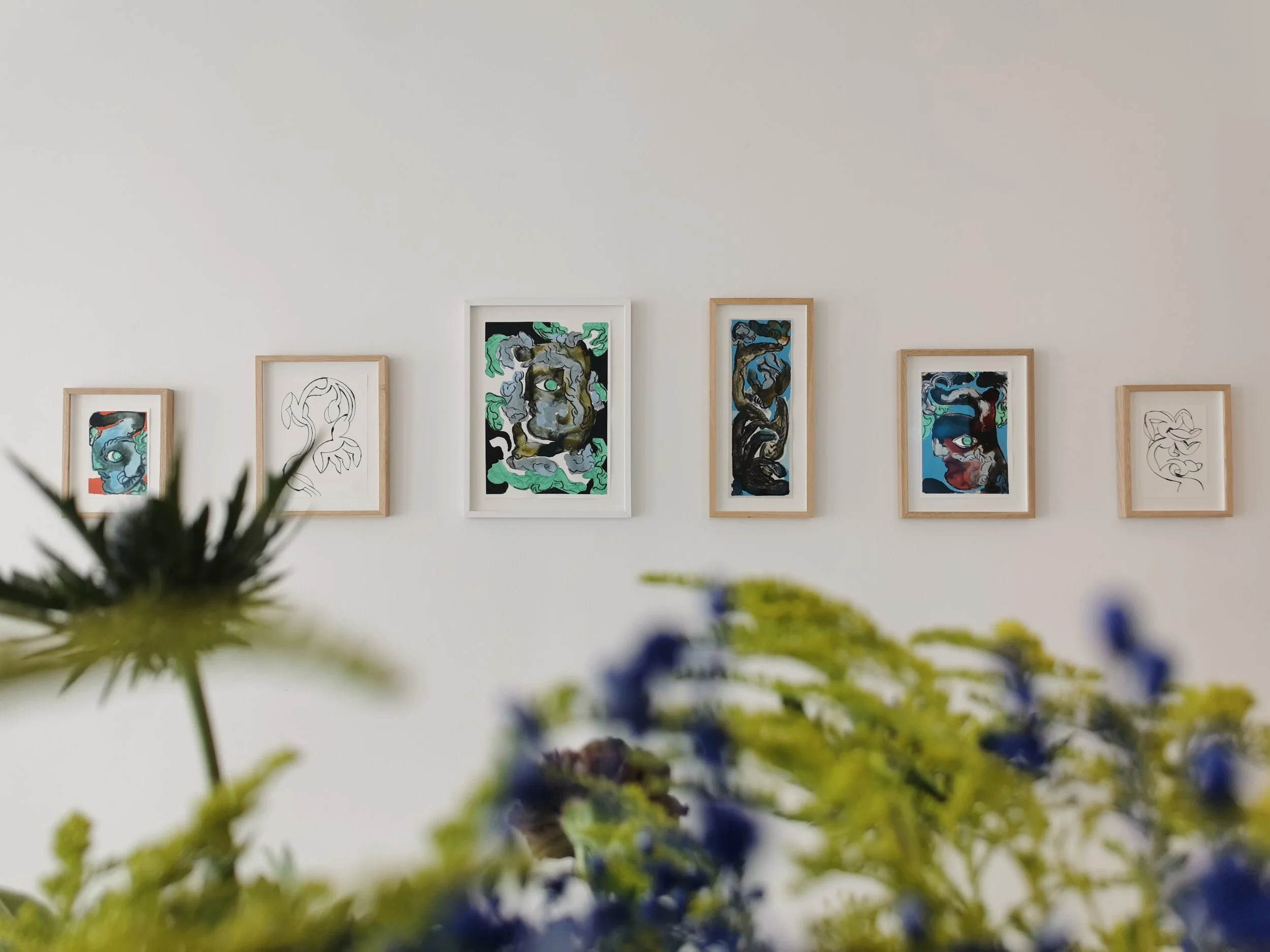 Powerflower, Mixed Media On Paper; Skitsehandlen