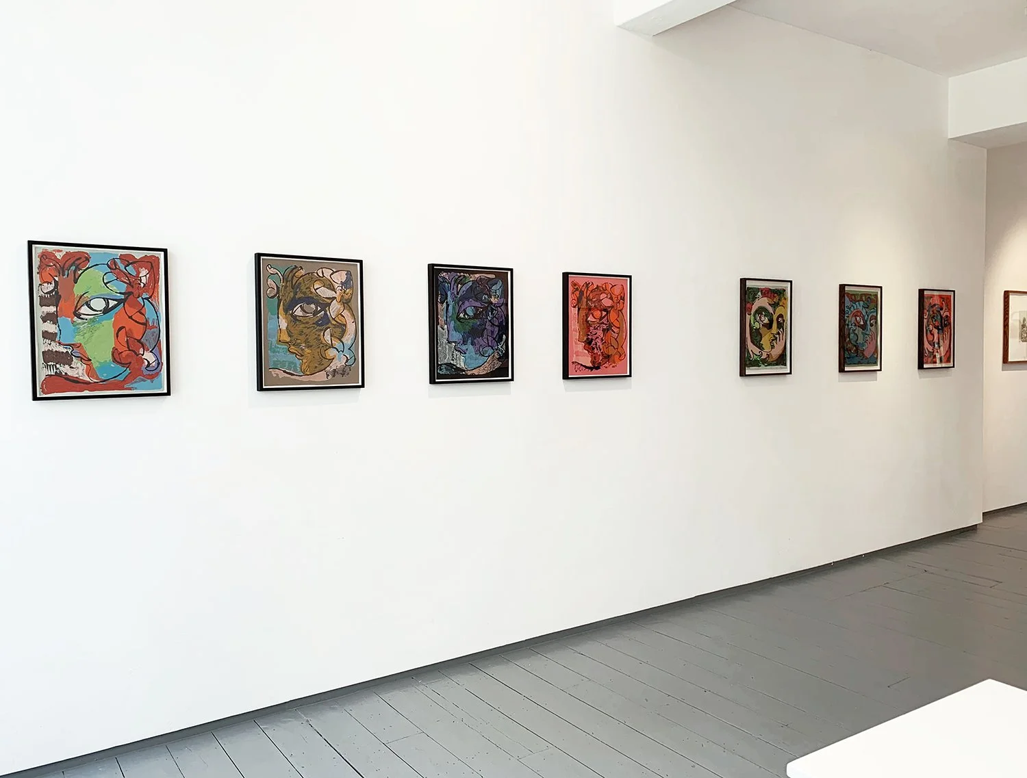 Facepaints, Mixed media & screen-print, unique work, Group Exhibition; Paul Stolper, London