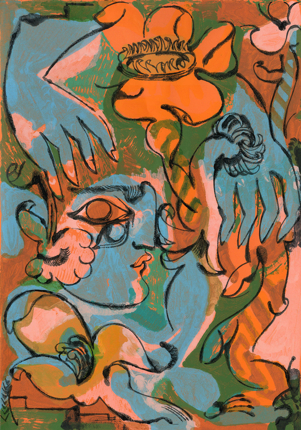 Mixed Media On Paper; Skitsehandlen