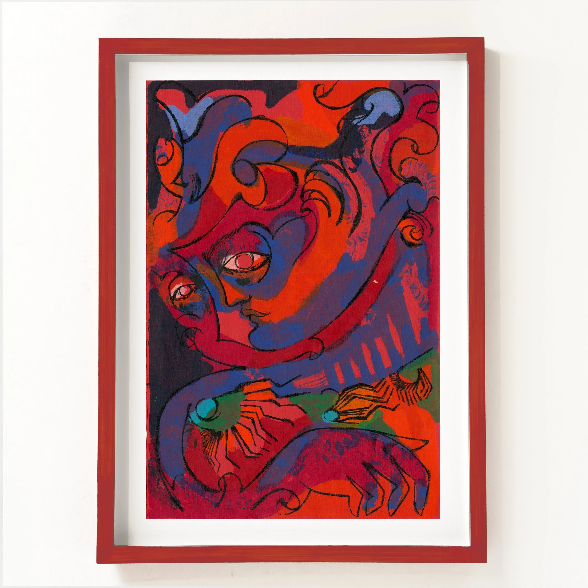 Facepaint 42a, Mixed Media on paper; Skitsehandlen