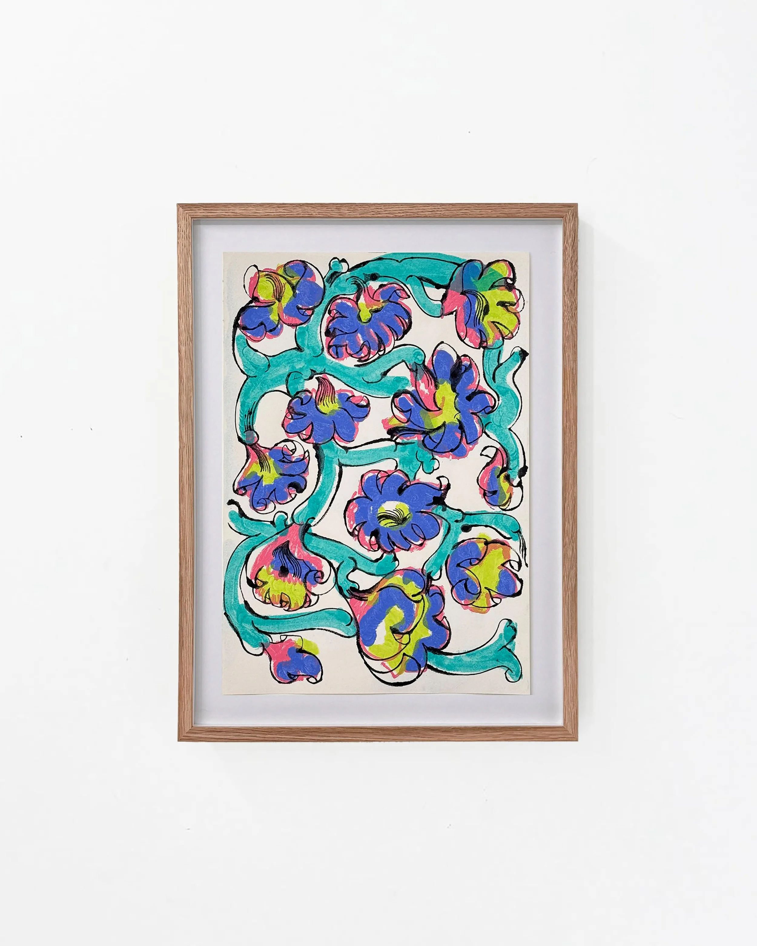 Powerflower 049, Mixed media on paper