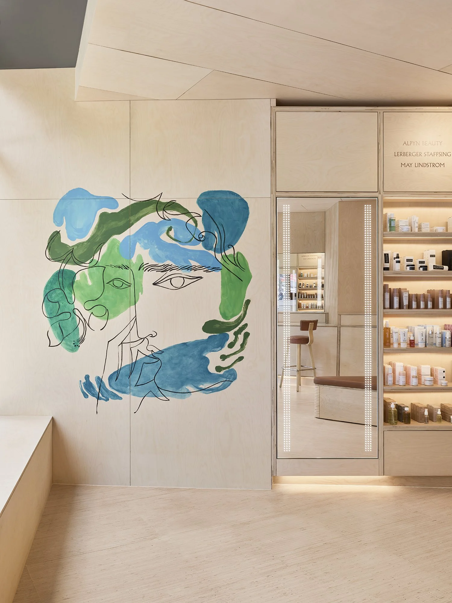 Floralface Greens - Mural