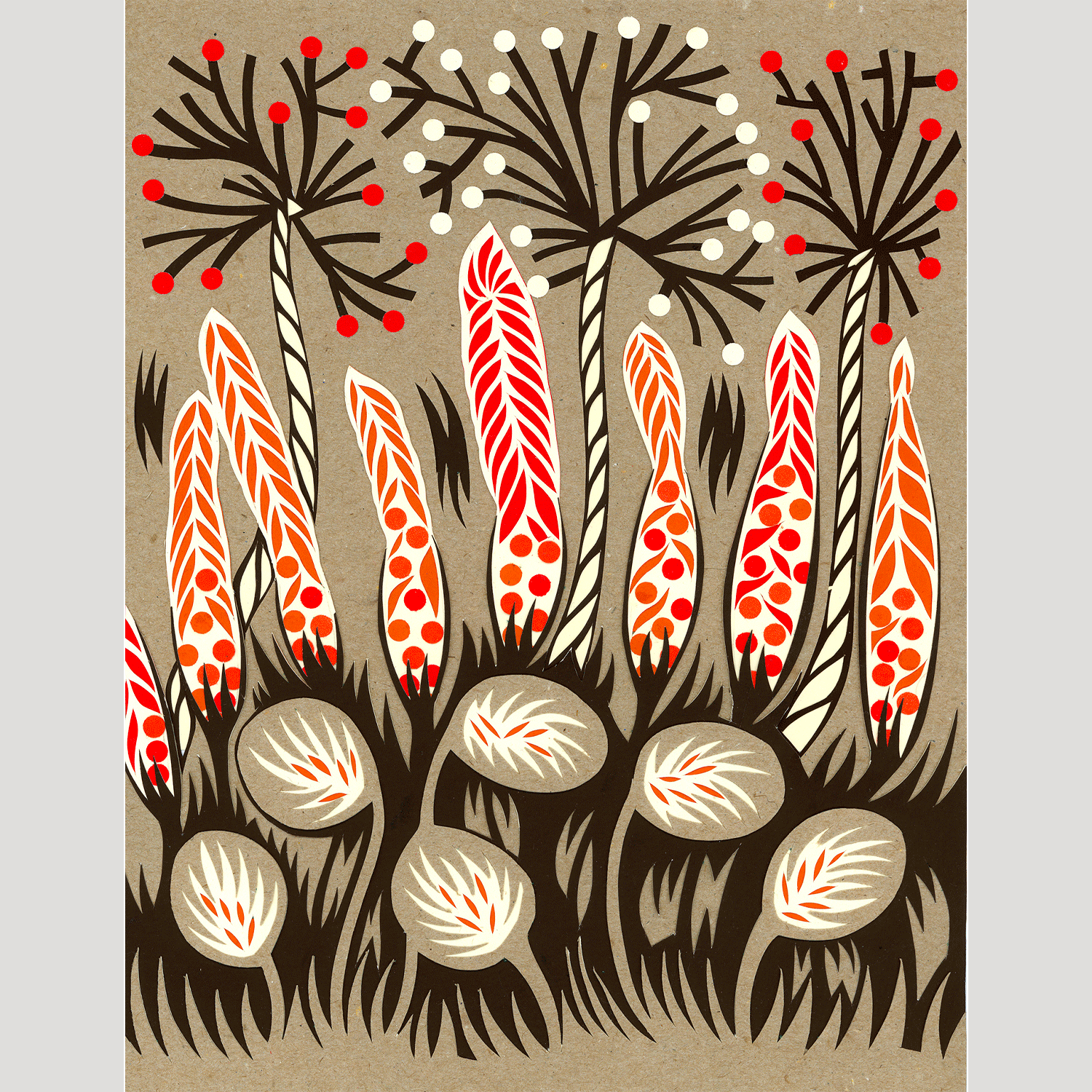 Bird & Tree art, Artwork cut in paper