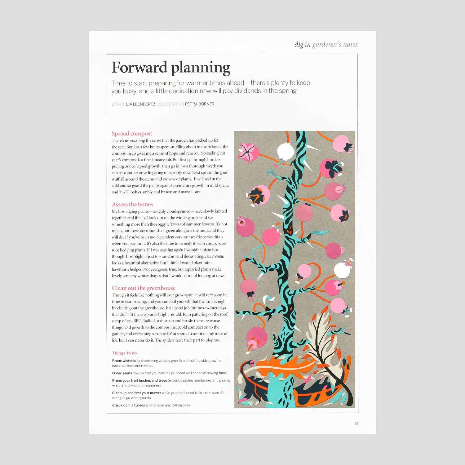 January, Dig in - Gardener's Notes by Lia Leendertz, Gardens Illustrated