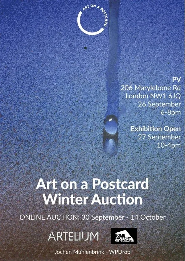 Art on a postcard - Winter Auction, Group Show; The Bomb Factory Marylebone, London